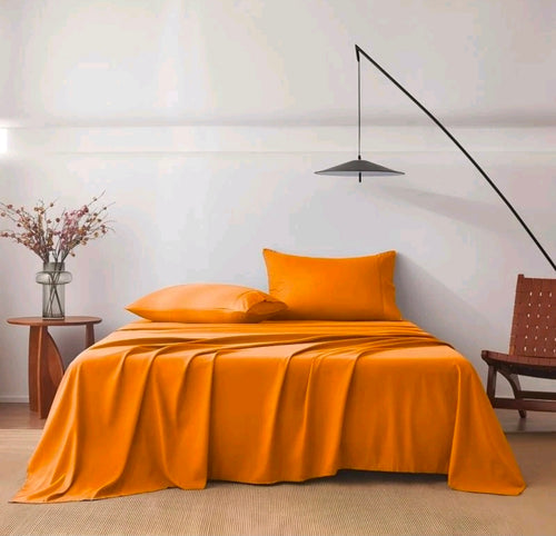 Solid Color Bedsheet Set with Pillow Covers